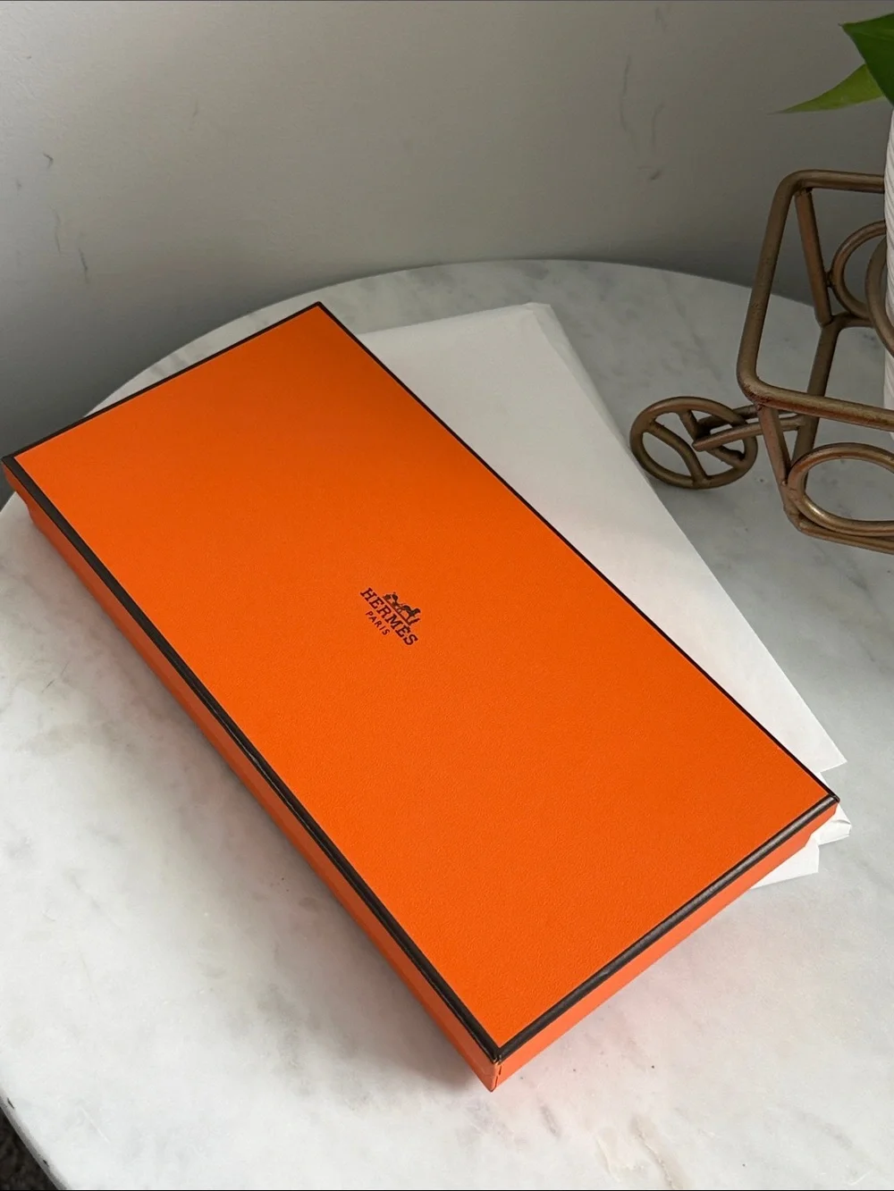 Hermes Orange Box with Black Trim